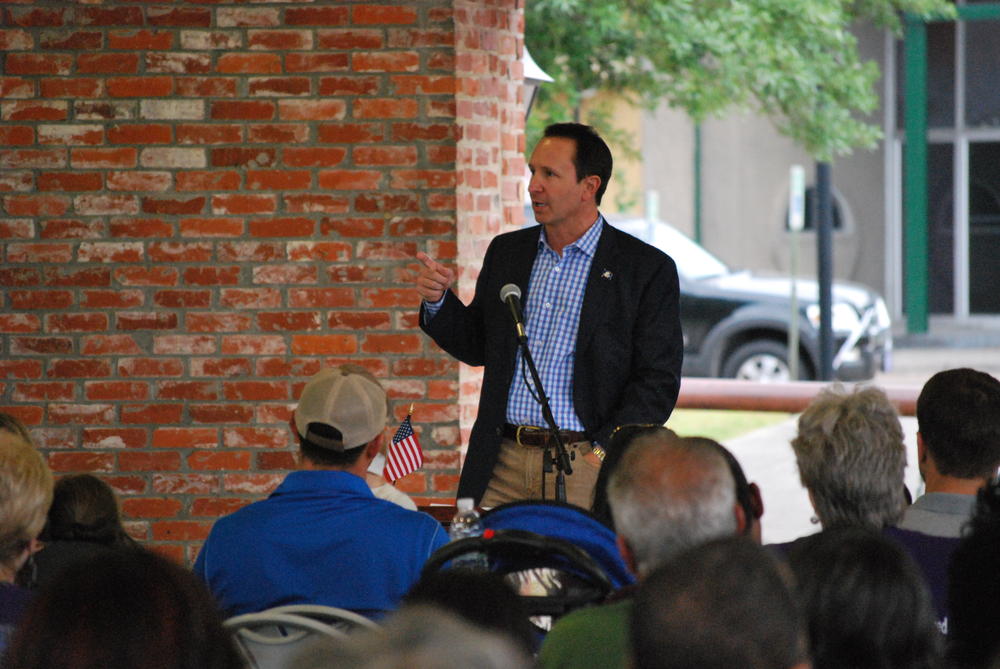 Jeff Landry speaking to the crowd